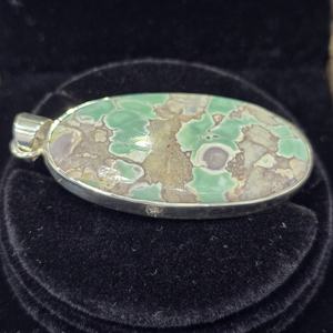 925 Sterling Silver Fine Jewelry Pendentifs Charmes Excellente Qualité Emerald Cut Diamond Azurite Malachite Gemstone Bezel Setting - Product Image 4