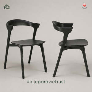 Silla de Comedor de Madera de Teca Sólida de Lujo, Impermeable, Estilo Nórdico Moderno, para Restaurante, Hotel, Patio, Jardín, Muebles de Comedor para Exteriores - Product Image 2