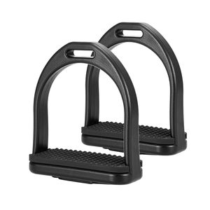 Étriers de cheval western haut de gamme - 12 cm, aluminium léger avec revêtement en cuir pour une conduite confortable - Product Image 1