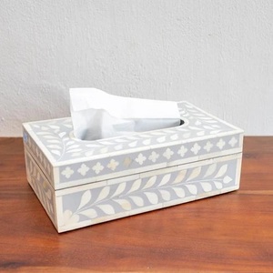 Custom Handmade Bone Inlay Tissue Box Jewelry Organizer Decorative Home Accent - Product Image 2