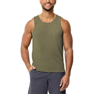 Custom <b>Logo</b> Wholesale Men's Cotton Tank Top Breathable O-Neck Casual Athletic Sleeveless Muscle Fit Vest - Product Image 1
