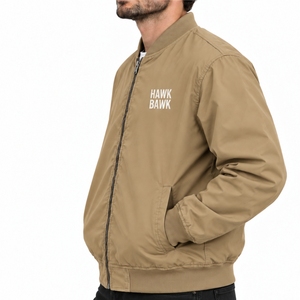 Men's Bomber <b>Jacket</b> For Men <b>With</b> Full Front <b>Zipper</b> Ribbed Collar Cuffs Hem Side <b>Pockets</b> And Modern Casual Outerwear Design - Product Image 3