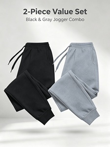 Custom Logo <b>Men</b> Heavyweight Fleece Sweatpants <b>Cuffed</b> Elastic <b>Jogger</b> - Product Image 4