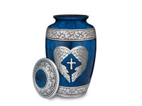 Urne funéraire en aluminium de style américain de 10 pouces, gravée avec un motif d'aile unique, biodégradable, personnalisable, vente en gros