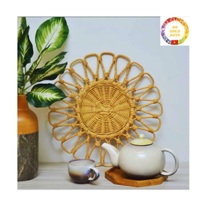 จานรองหวายทรงกลม |   แผ่นรองจานทอมือ |   แผ่นรองจานรักษ์โลกสำหรับร้านอาหารขายส่ง - Product Image 4