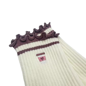 Wholesale Custom Embroidery Logo Ruffle Yoga Ballet Cotton Crew Short White <b>Grip</b> Women Sports Non Slip Yoga Pilates <b>Sock</b> - Product Image 5