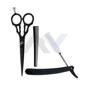 Set de Afeitado y Corte de Pelo para Hombre OEM, Navaja de Afeitar Negra, Tijeras Afiladas, Kit de Herramientas para Afeitar, Recortador de Barba, Rasuradoras de Moda, Set de Peines - Product Image 6