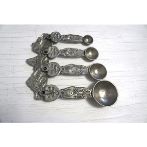 Brass Made Eco-Friendly <b>Measuring</b> Cups And <b>Spoon</b> Set For Home Kitchen Baking And Cooking Silver Color Finished Handmade Utensils - Product Image 6