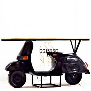 Selfie de madera hecho a mano, soporte de exhibición de scooter de automóvil indio, Mostrador de eventos multiusos, muebles de sala de estar de Hotel para el hogar - Product Image 2