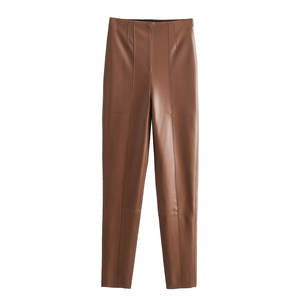 Pantalones de cuero hechos a medida para mujer con logotipo personalizado, diseño único, precio al por mayor - Product Image 1