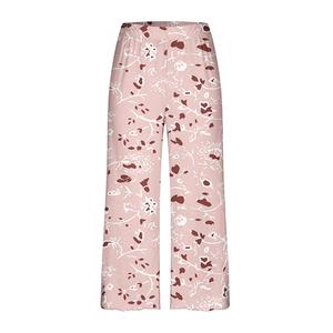 Women's <b>Three</b> <b>Quarter</b> <b>Length</b> Polyester Printed Wide Leg Floral Pants Mid Waist Elastic Breathable Loose Fit <b>Summer</b> Casual Style - Product Image 3