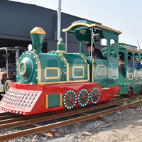 Train électrique sur rails en acier Nova Rides 16 places pour enfants TT-Green, train touristique pour parc d'attractions