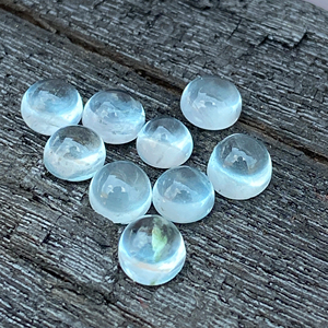 Cabujón de Aguamarina Natural de 5 MM, Forma Redonda, Cabujones Elegantes de Aguamarina Natural para la Elaboración de Joyería, 5.51 Quilates - Product Image 1