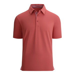 Polo de Manga Corta para Hombre, Color Rojo Sólido, Tejido de Punto, Estilo Casual, Corte Regular, Diseño con Botones, MOQ Bajo - Product Image 1