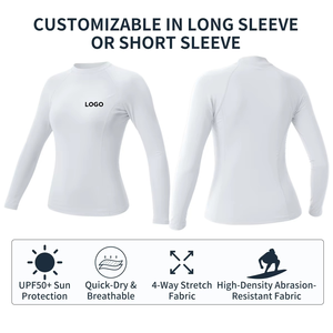 <b>Printed</b> Logo Long Sleeve Rash Guard Quick Dry UV Protection Compression Shirt for <b>Surf</b> Swim Tops Gym Tight Wear - Product Image 2
