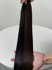 ผมมนุษย์แท้แบบมัดขายส่ง ผมตรงธรรมชาติ สีดำธรรมชาติและสีน้ำตาลเข้ม ต่อผมแบบเส้น - Product Image 1