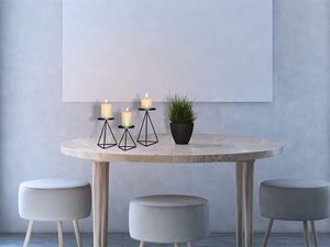 Ensemble de 3 bougeoirs en métal noir, supports de bougies géométriques, décoration de centre de table, vente en gros pour l'exportation - Product Image 4