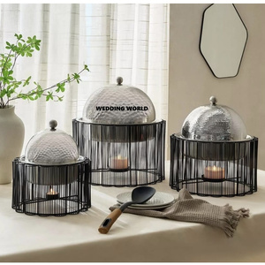 Stainless Steel Hammered Hotpot <b>Mirror</b> Polished Designer Casserole Kitchen Ware <b>Tabletop</b> Luxury Metal Food Warmer - Product Image 5