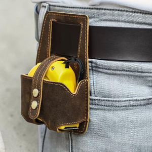 Porte-mètre ruban en cuir fait main, pochette de ceinture portable pour outils, idéal pour charpentier, électricien, ouvrier du bâtiment, à prix réduit - Product Image 3