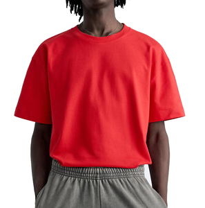 <b>Men</b> Casual Summer 100% Cotton T-Shirts Quick Dry Heavyweight Solid Pattern Loose Fit Long Length Short Sleeve Blank Jogging - Product Image 2