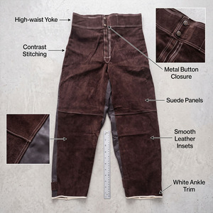 Pantalones de Seguridad Industriales de Cuero Vacuno de Primera Calidad, Resistentes al Vapor, al Fuego y Antiestáticos, con Costuras Soldadas, de Alta Resistencia - Product Image 4