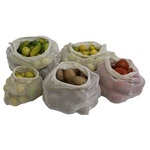 High Quality Cotton Mesh <b>Bag</b> for Grocery Vegetable & Fruit Packaging Manufacturer Wholesaler Drawstring <b>Sealing</b> Handle Cosmetics - Product Image 4