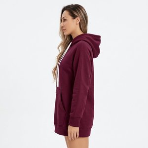 Sweat-shirt à capuche extra long pour femme, logo personnalisé, coupe ample en molleton, style streetwear urbain, fabricant et fournisseur en gros - Product Image 5