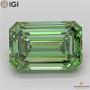 Diamante Cultivado en Laboratorio CVD, Talla Esmeralda, 2.51 Quilates, Color Verde Intenso, Claridad VS1, con Certificado IGI para Anillo de Compromiso - Product Image 1
