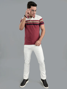 เสื้อโปโลชายลายทางสีสันตัดกันสไตล์ลำลองชายหาด มีกระเป๋า ทรงปกติ คอตั้ง สไตล์ลำลอง ผ้าฝ้าย - Product Image 6