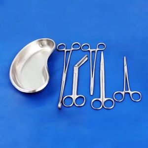 Kit de pansement chirurgical en acier inoxydable pour interventions chirurgicales mineures avec plateau réniforme, bol, forceps et ciseaux - Product Image 4