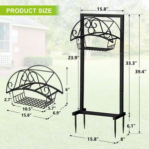 Support de rangement détachable robuste pour tuyau d'arrosage 40 cm (D) x 20 cm (L) x 100 cm (H) – Support amélioré pour tuyau d'arrosage pour rangement extérieur - Product Image 5
