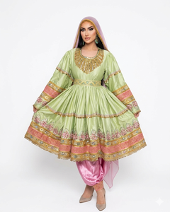 Robes de mariée afghanes en dentelle modernes de haute qualité, très vendues, robe Kuchi, meilleur prix, robe Kuchi afghane mi-longue - Product Image 1