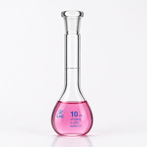 Flacon volumétrique PrecisionPro 10 ml avec bouchon en verre interchangeable, verrerie de laboratoire en borosilicate résistant à la chaleur - Product Image 3