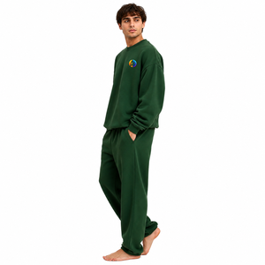 Traje de lana extragrande para hombre, con textura de lana acogedora, corte holgado y espacioso, mangas largas y cobertura cálida para uso casual. - Product Image 4