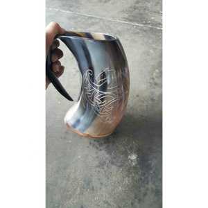Polished Real Buffalo Horn <b>Mug</b> Decorative Beer Tankard Custom Logo Print Vintage Viking Horn <b>Mugs</b> Eco-Friendly Reusable Parties - Product Image 1
