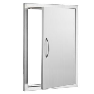 Maniglia verticale singola per porta da cucina esterna in acciaio inossidabile da 20W x 27H pollici, per montaggio a filo, accessori per mobili e parti di ricambio per barbecue - Product Image 1