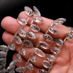 Cuentas de cuarzo natural facetadas en forma de marquesa de 7x12-8x13 mm, cuentas de piedras preciosas talladas a mano para la fabricación de joyería, venta al por mayor. - Product Image 1