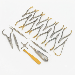 Juego de Instrumentos de Ortodoncia Dental, 18 Piezas, Acero Inoxidable, Manual, Certificado CE Clase I, Color Plateado, Empuñadura Moleteada - Product Image 2