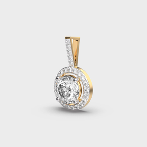 925 Silver Lab Grown Diamond Round Halo Pendant Necklace Fine Jewelry Wedding Bridal Gift Women - Product Image 3