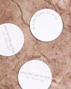 Sous-verres ronds en papier faits à la main en gros pour mariages, restaurants, bars, hôtels et événements vinicoles - Product Image 2