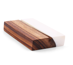 Epoxy Resin And Wood Business <b>Card</b> Holder Hotel Office Desk Top <b>Card</b> Holder Hardboard Style Rectangular White Resin <b>Card</b> Holder - Product Image 1