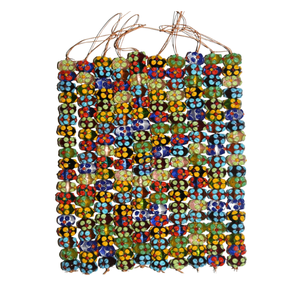 EXCEL EXPORTS Cuentas Sueltas de Vidrio Floral Multicolor, Hilo de 8 Pulgadas |   Rondel Hecho a Mano de 12x18mm |   Fabricación de Joyas y Manualidades - Product Image 1