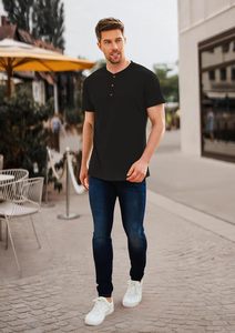 Camiseta Básica de Algodón para Hombre al por Mayor, con Dobladillo, Tejido de Punto Jersey Suave, Manga Corta, Corte Regular, Ropa Casual de Calidad Premium de Fábrica - Product Image 4