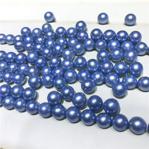 ลูกปัดมุกอะโกย่าน้ำจืดสีเทา-น้ำเงิน ขนาด 7-8 มม. แสงเงาสวยงาม รูปทรงกลมสมบูรณ์แบบ มีตำหนิเพียงเล็กน้อย เหมาะสำหรับทำสร้อยคอ DIY - Product Image 2
