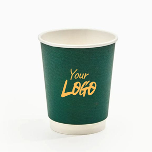 Double Wall 10oz Disposable Paper Cups Set with custom logo printing for <b>hot</b> and cold beverage - Product Image 5