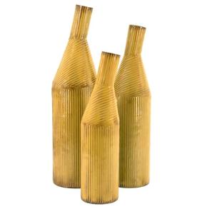 แจกันโลหะทันสมัยสำหรับดอกไม้ขายส่ง |   ชุดแจกันตกแต่งลายริ้ว |   แจกันตกแต่งโต๊ะสีเหลืองสำหรับงานอีเว้นท์ - Product Image 1