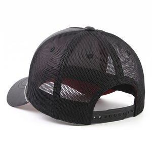 Casquette Trucker en Cuir PU Noir avec Logo Personnalisé, Dos en Maille, 5 Panneaux, Snapback, Visière Zippée, Style Streetwear, Vente en Gros pour Hommes et Femmes - Product Image 6