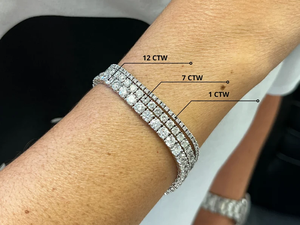 Tennis Bracelet Women's Round Diamond Channel <b>Set</b> <b>Gold</b>/Silver Plated Alloy Classic Wedding Gift IGI Certified Jewelry - Product Image 2