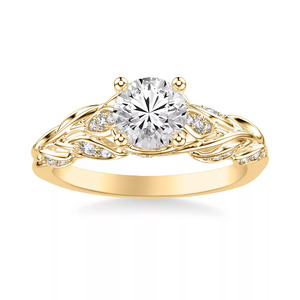 Anillo de Hoja de Vid con Diamante Cultivado en Laboratorio, Certificado por IGI, Inspirado en la Naturaleza, Oro 10K 14K 18K, Plata 925 935, Joyería Fina - Product Image 2