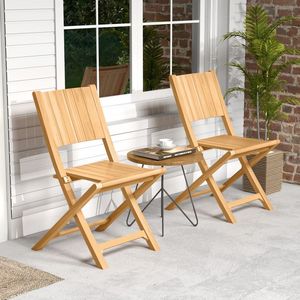2 Sedie da Pranzo da Esterno in Legno Teak con Seduta a Doghe - Elegante Arredo da Giardino - Product Image 2
